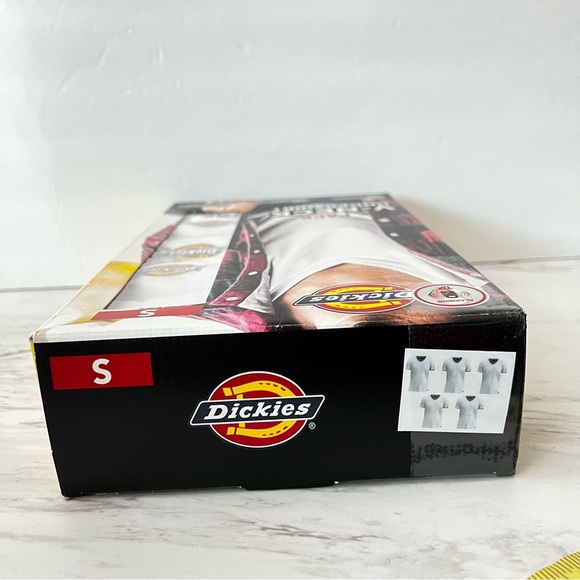 Dickies Men's V-Neck T-Shirts Size Small 5 Pack White Cotton Undershirts - Picture 6 of 6